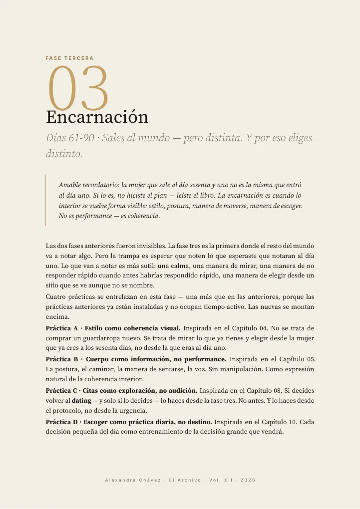 Página real de la Guía 12: apertura de la Fase Tercera, «Encarnación»